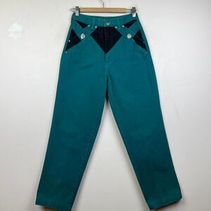 Vintage Roughrider by Circle T Western Women's Teal Aqua Denim Jeans Size 11